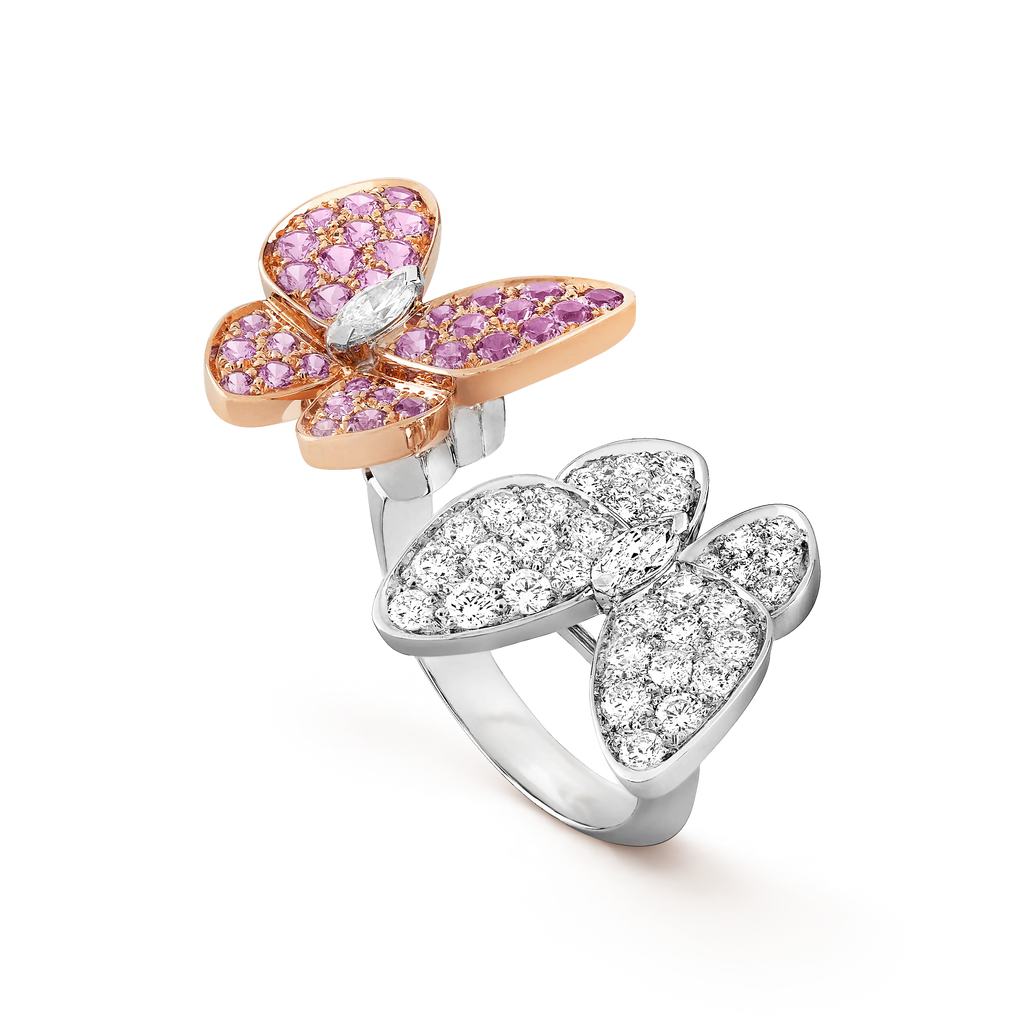Van Cleef & Arpels Two Butterfly Collection Double Butterfly Ring