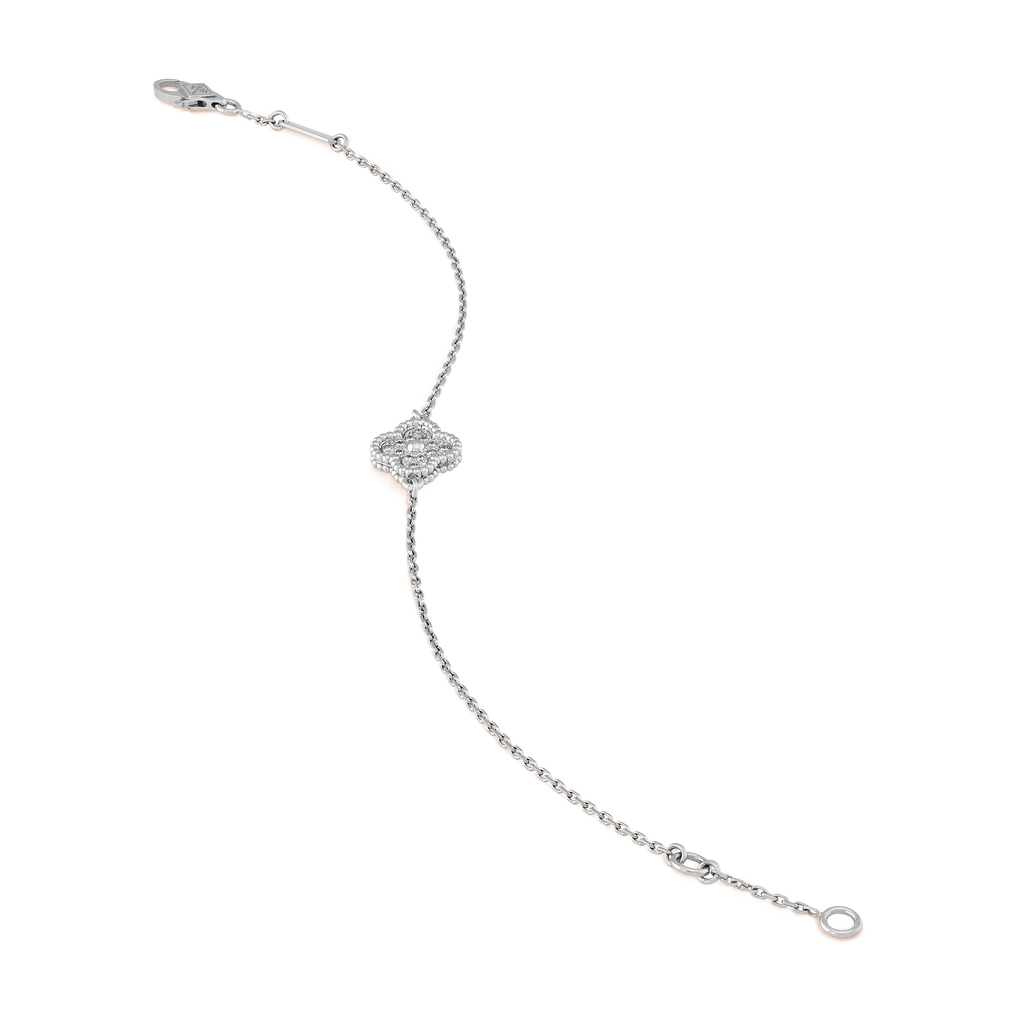 Van Cleef & Arpels Sweet Alhambra Collection Single Flower Full Diamond Bracelet