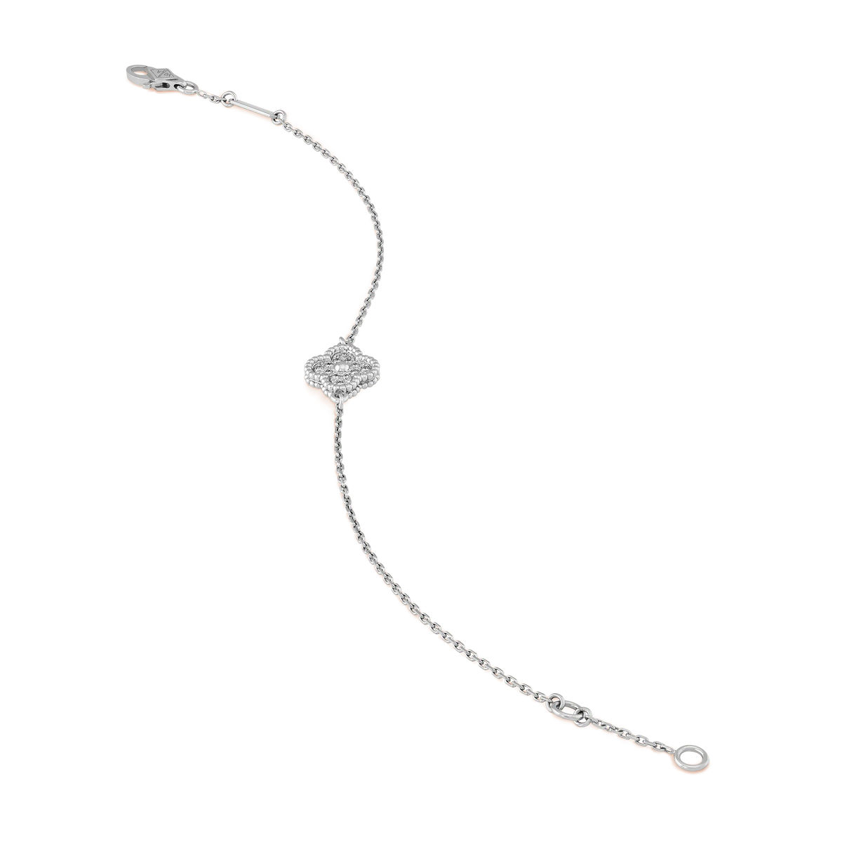 Van Cleef & Arpels Sweet Alhambra Collection Single Flower Full Diamond Bracelet