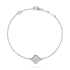 Van Cleef & Arpels Sweet Alhambra Collection Single Flower Full Diamond Bracelet