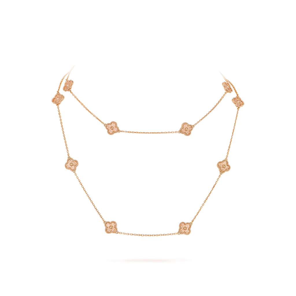 Van Cleef & Arpels Sweet Alhambra 18K Rose Gold Long Necklace
