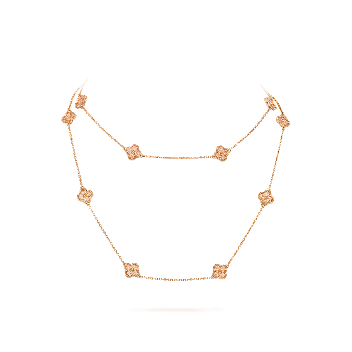 Van Cleef & Arpels Sweet Alhambra 18K Rose Gold Long Necklace