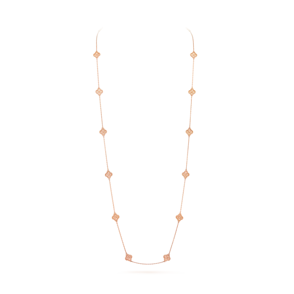 Van Cleef & Arpels Sweet Alhambra 18K Rose Gold Long Necklace