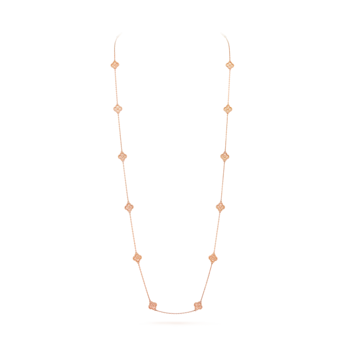 Van Cleef & Arpels Sweet Alhambra 18K Rose Gold Long Necklace