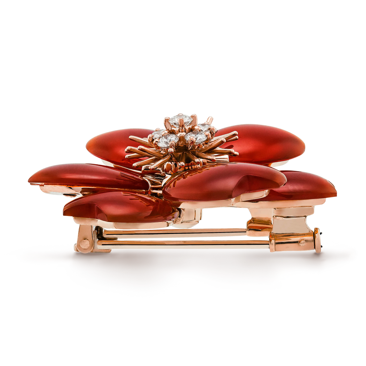 Van Cleef & Arpels Rose de Noël Collection Medium Christmas Rose Brooch