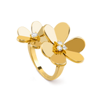 Van Cleef & Arpels Frivole Collection Double Flower Diamond Open Ring