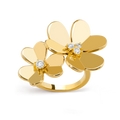 Van Cleef & Arpels Frivole Collection Double Flower Diamond Open Ring