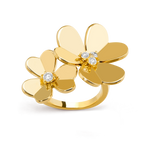Van Cleef & Arpels Frivole Collection Double Flower Diamond Open Ring