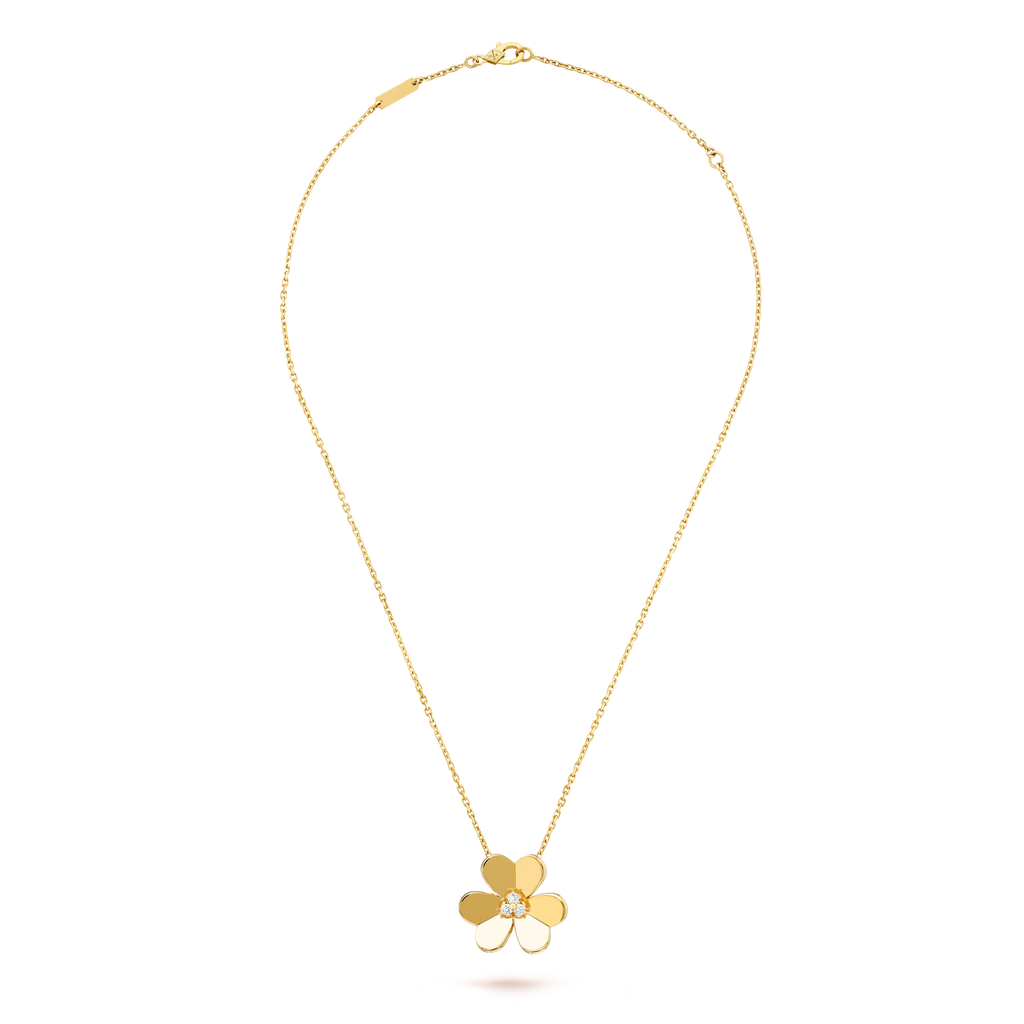 Van Cleef & Arpels Frivole Collection Three-Petal Flower Diamond Necklace