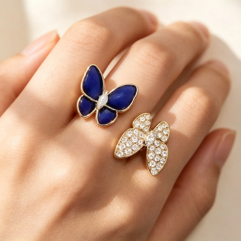 Van Cleef & Arpels Two Butterfly Collection Double Butterfly Ring