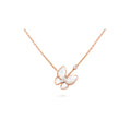 Van Cleef & Arpels Two Butterfly necklace featuring white mother-of-pearl and diamonds.