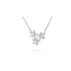 Van Cleef & Arpels Socrate collection three-flower necklace, fully set with diamonds