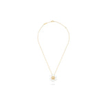 Van Cleef & Arpels Rose de Noël collection mini pendant with mother-of-pearl and diamonds