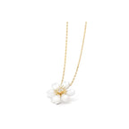 Van Cleef & Arpels Rose de Noël collection mini pendant with mother-of-pearl and diamonds
