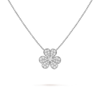 Van Cleef & Arpels Frivole Collection Clover Full Diamond Necklace