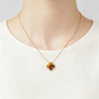 Van Cleef & Arpels Vintage Alhambra collection tiger's eye four-leaf clover necklace