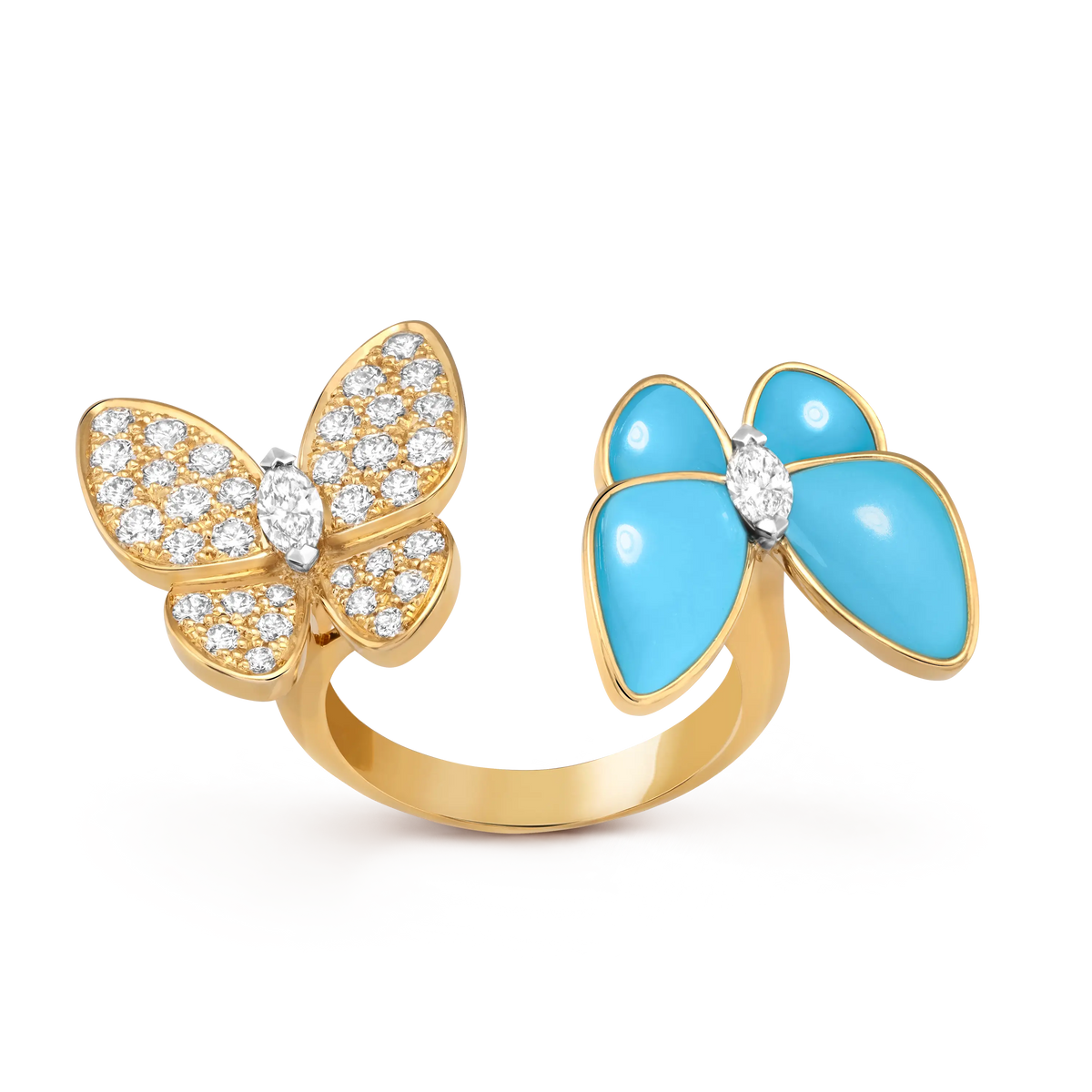 Van Cleef & Arpels Two Butterfly Collection Double Butterfly Ring