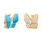 Van Cleef & Arpels Two Butterfly Collection Asymmetrical Butterfly Earrings