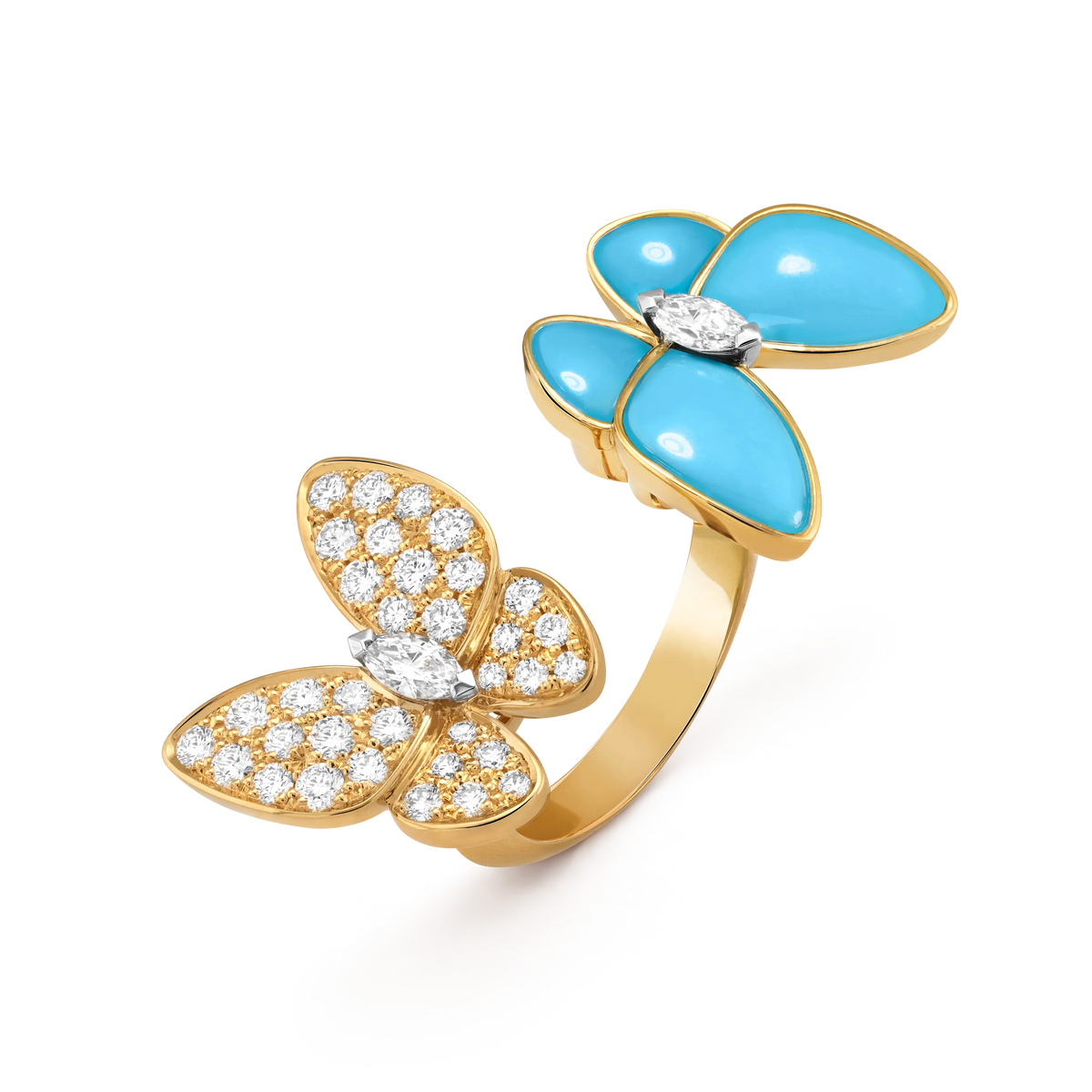 Van Cleef & Arpels Two Butterfly Collection Double Butterfly Ring