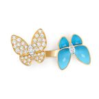 Van Cleef & Arpels Two Butterfly Collection Double Butterfly Ring