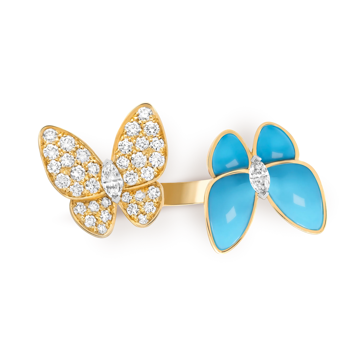 Van Cleef & Arpels Two Butterfly Collection Double Butterfly Ring