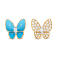 Van Cleef & Arpels Two Butterfly Collection Asymmetrical Butterfly Earrings