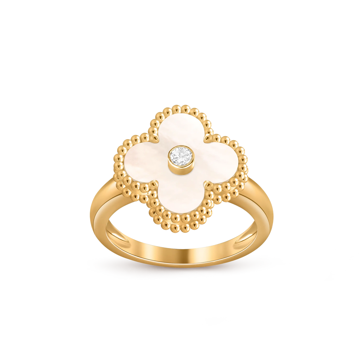 Van Cleef & Arpels Vintage Alhambra collection four-leaf clover single flower ring