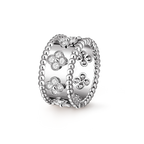 Van Cleef & Arpels Perlée Clovers collection wide four-leaf clover ring