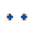Van Cleef & Arpels Alhambra Collection Vintage Alhambra Blue Agate Four-Leaf Clover Earrings