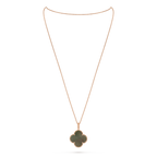 Van Cleef & Arpels Alhambra Four-Leaf Clover Collection Grey Mother-of-Pearl Necklace