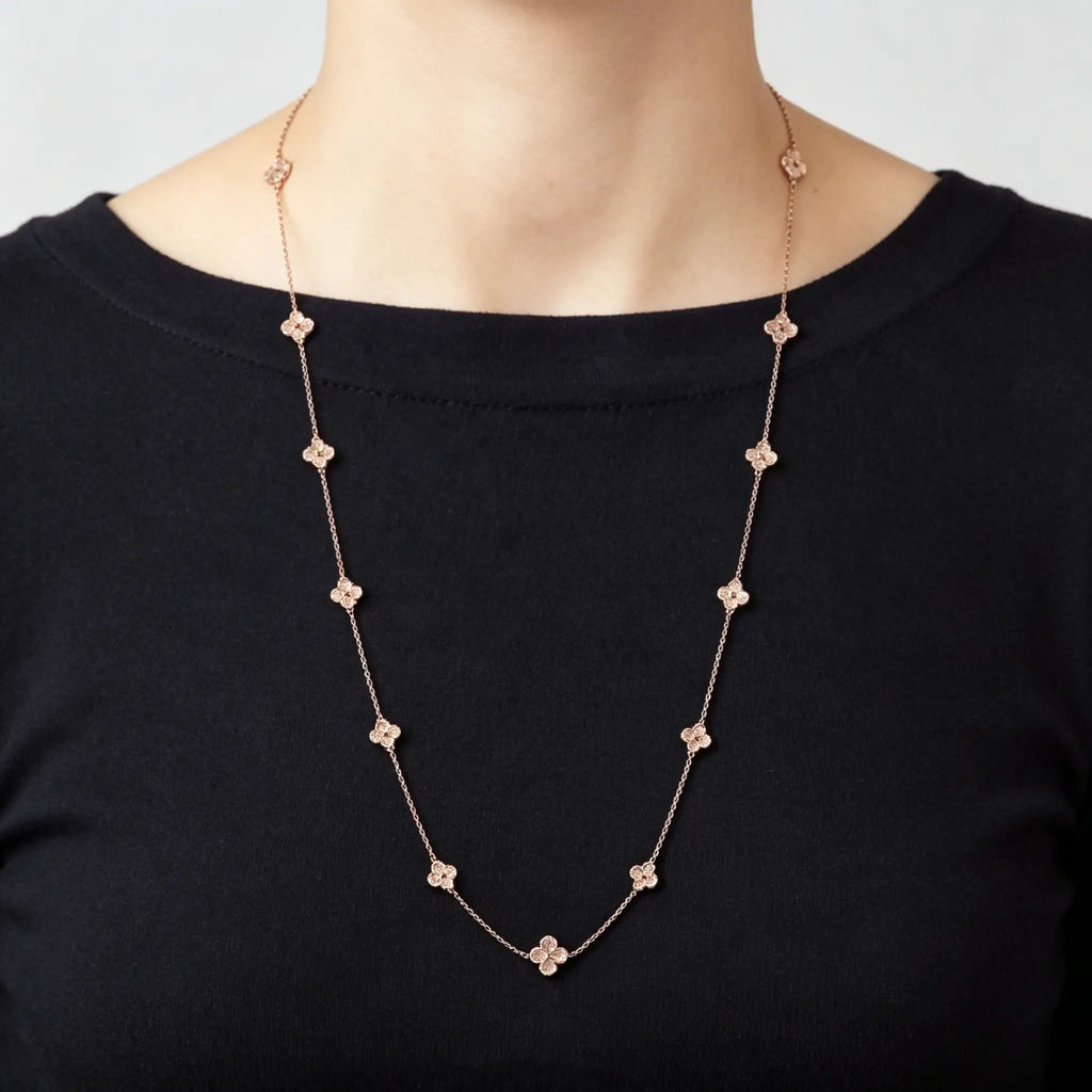 Van Cleef & Arpels Sweet Alhambra 18K Rose Gold Long Necklace