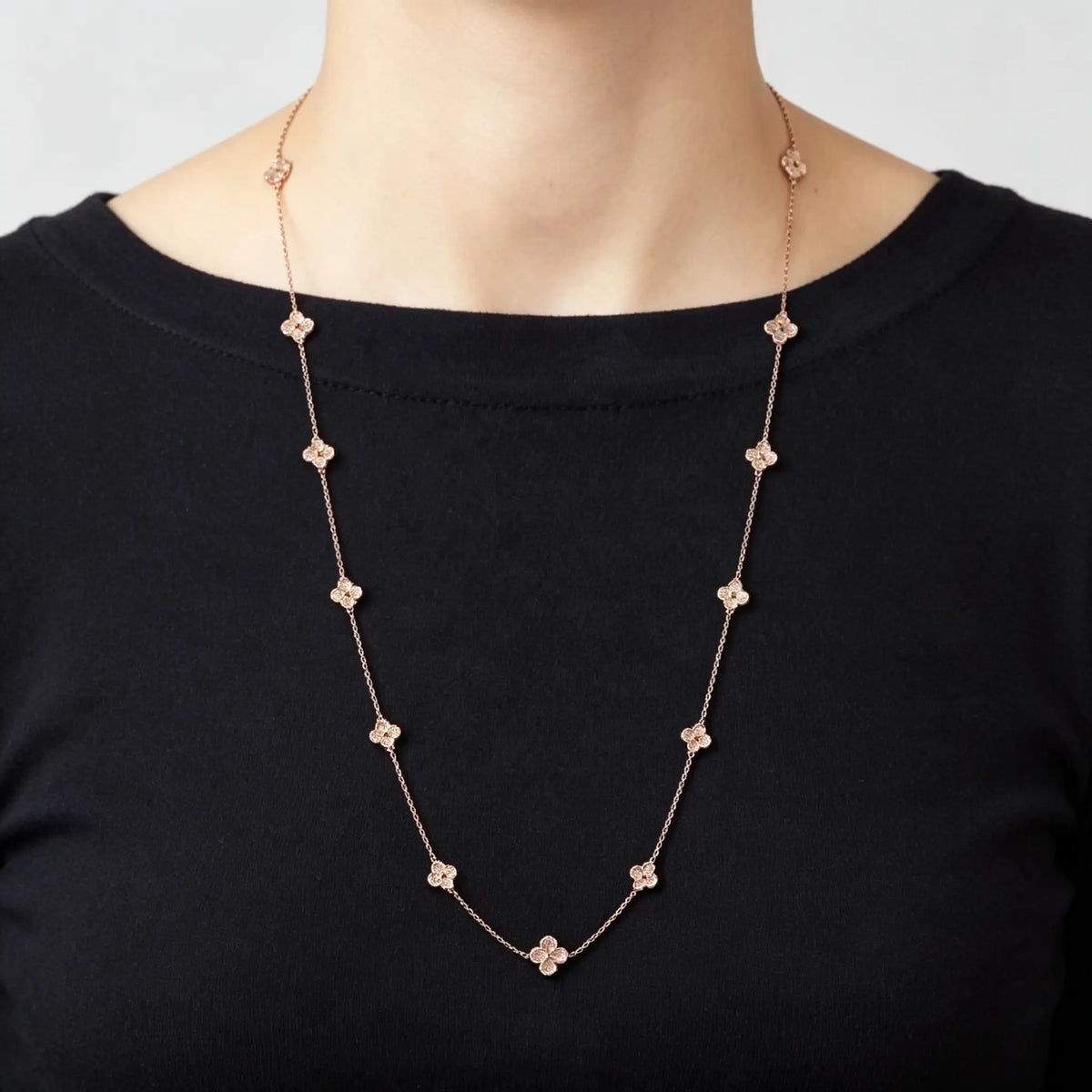 Van Cleef & Arpels Sweet Alhambra 18K Rose Gold Long Necklace