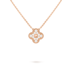 Van Cleef & Arpels Vintage Alhambra collection full diamond four-leaf clover necklace