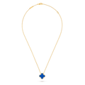 Van Cleef & Arpels Vintage Alhambra Collection Blue Agate Four-Leaf Clover Necklace
