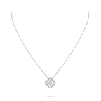 Van Cleef & Arpels Vintage Alhambra collection full diamond four-leaf clover necklace