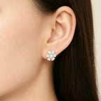 Van Cleef & Arpels Fleurette collection rose gold diamond stud earrings