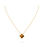 Van Cleef & Arpels Vintage Alhambra collection tiger's eye four-leaf clover necklace