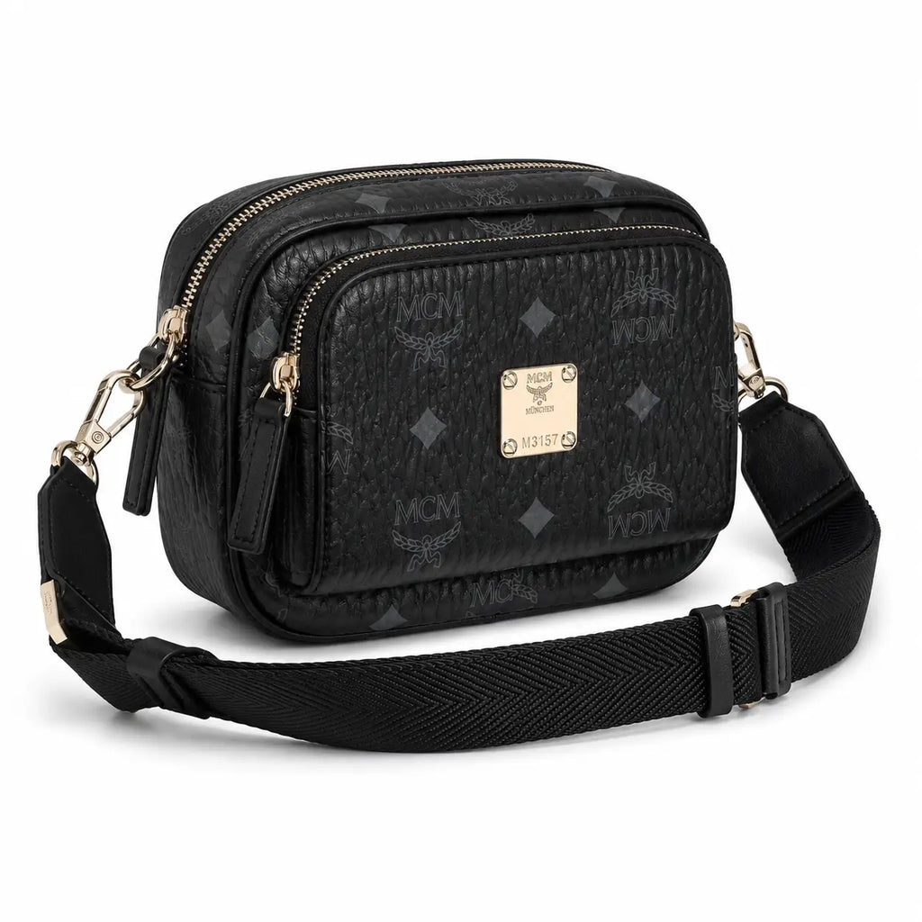 MCM Aren Series Black Camera Bag