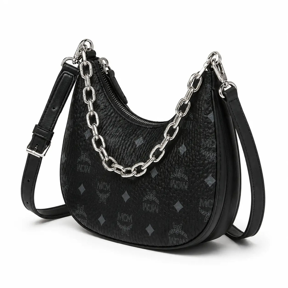 MCM Aren Crescent Bag