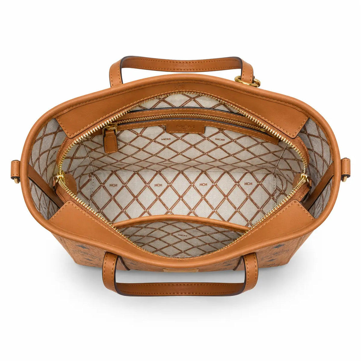 MCM Toni Visetos Mini Basket Tote Bag