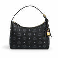 MCM Aren Visetos Series Black Hobo Shoulder Bag