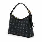 MCM Aren Visetos Series Black Hobo Shoulder Bag