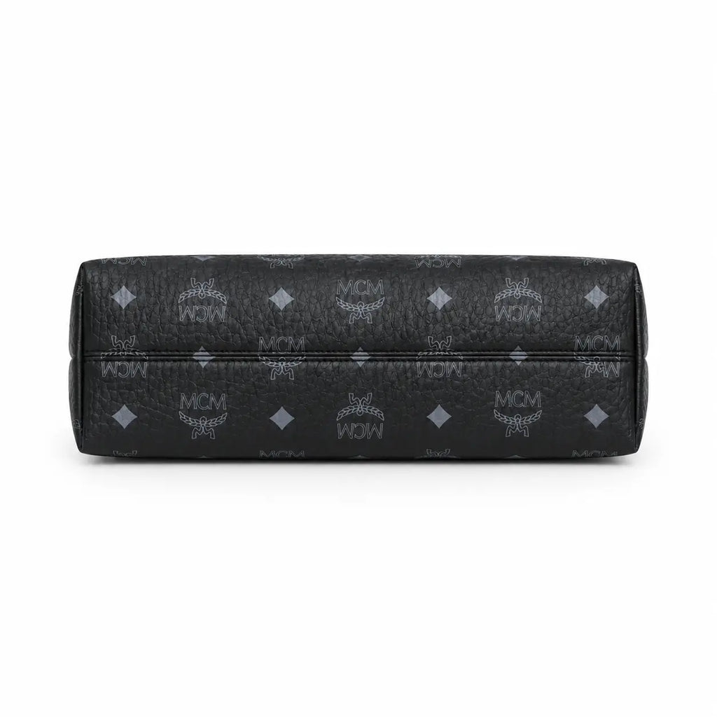 MCM Aren Visetos Series Black Hobo Shoulder Bag