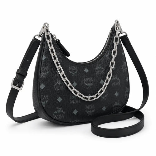 MCM Aren Series Crescent Shoulder Bag