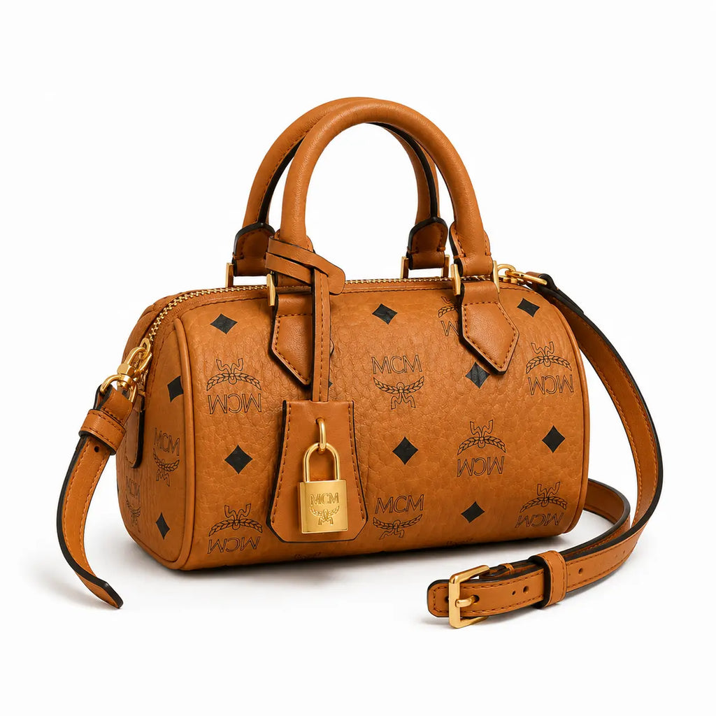 MCM Ella Visetos Series Mini Boston Bag
