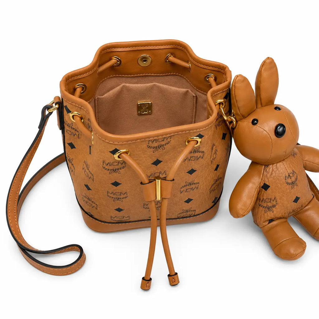 MCM Zoo Series Visetos Rabbit Drawstring Bucket Bag