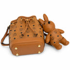 MCM Zoo Series Visetos Rabbit Drawstring Bucket Bag