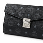 MCM Millie Visetos Series Black Medium Envelope Chain Bag