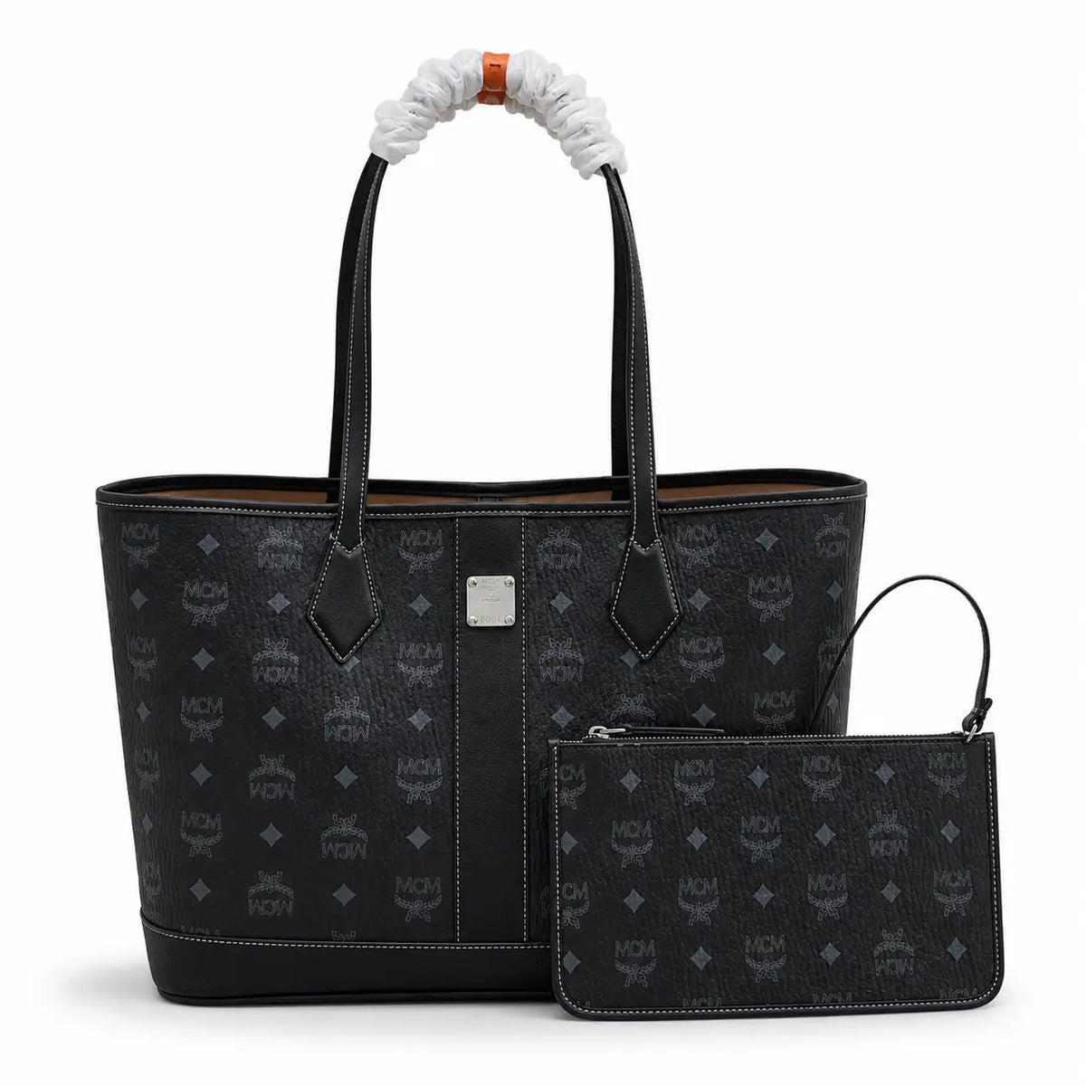 MCM Liz Visetos Series Black Medium Reversible Tote Bag