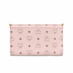 MCM Millie Visetos Series Small Flap Chain Bag in Soft Pink